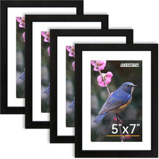 5x7 Picture Frame Set of 4, Photo Frame with HD Plexiglass, Display Pictures 4x6