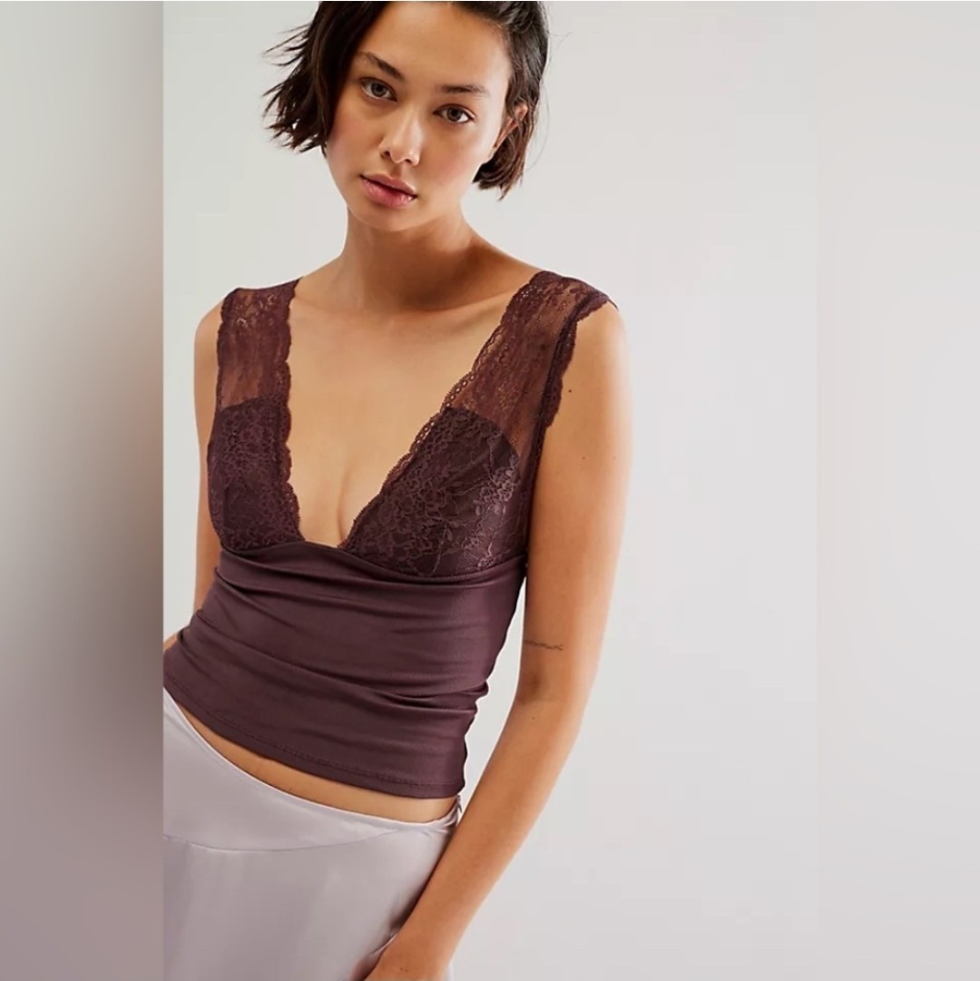 NWT Retail 58 Intimately Free People Power Play Cami Lace Sleeveless Top New XS