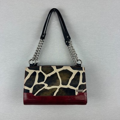MICHE WOMEN'S CLASSIC BAG SHELL ''JAYMA'' STYLE GIRAFFE BROWN/RED ANIMAL PRINT 