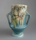 Vintage Art Deco Original Roseville Moss 774-6 Vase Blue Green 6.5 Ins H