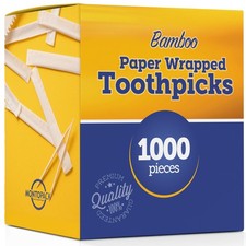 Individually Paper Wrapped Toothpicks Eco-Friendly Bulk Pack of 1000 Wooden...