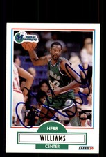 Signed Basketball Card Auto Herb Williams 1990-91 Fleer #45 Dallas Mavericks