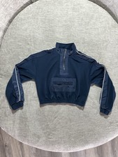 Olivia Kay Girls Top Quarterzip Pullover Size M 8 Blue Front Pocket Soft