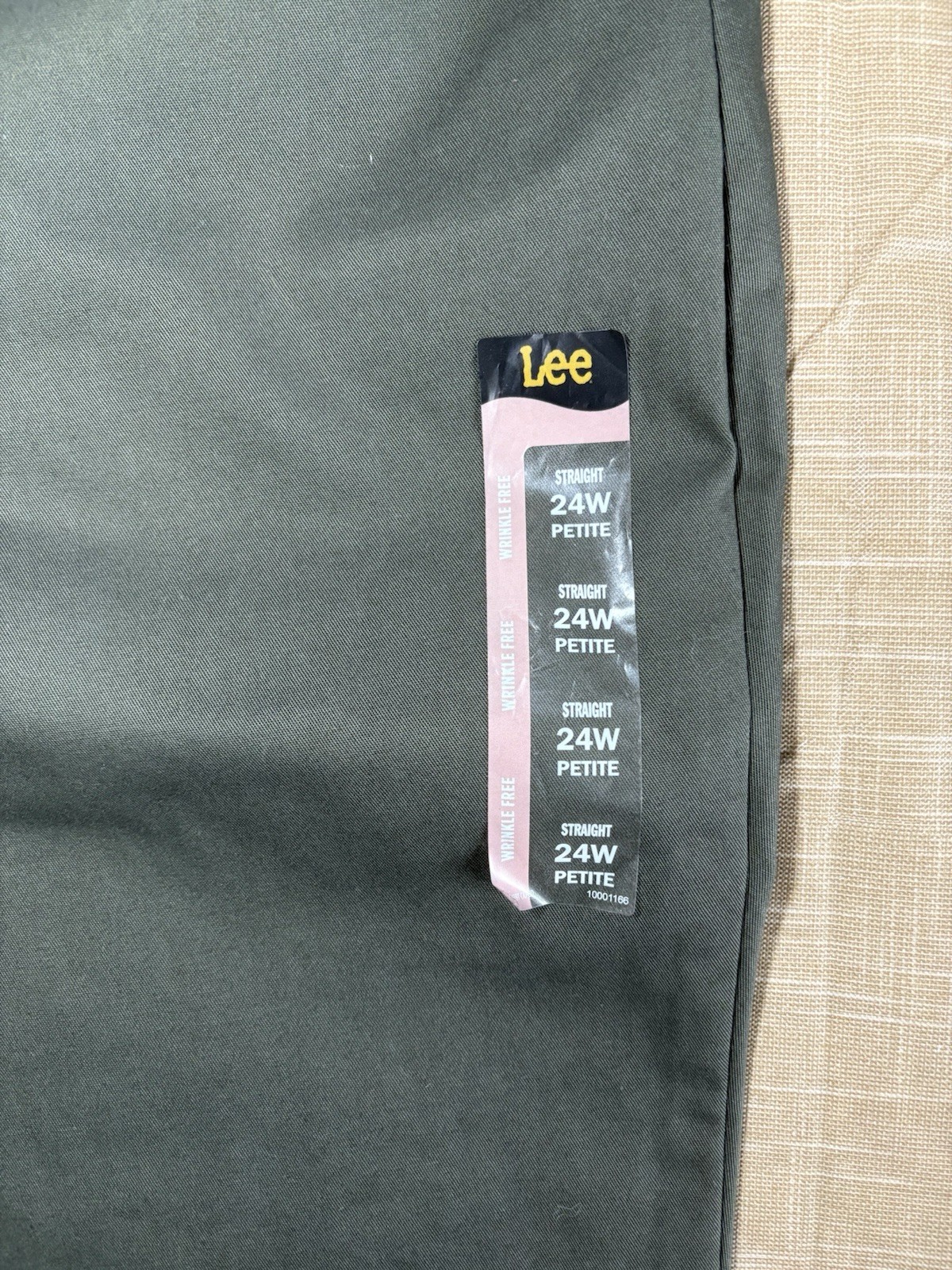 Lee Work Pants Women’s Plus Size 24W Petite Straight Leg Green Career Slacks thumbnail 3