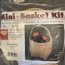 MINIATURE BASKET KIT Cat Head Woven Basket Jadvick Nancy Gruber NOS Vtg M