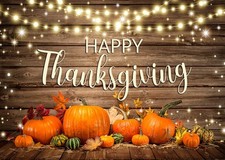 10x8ft Happy Thanksgiving Wooden Backdrop Autumn Harvest Pumpkin Prop
