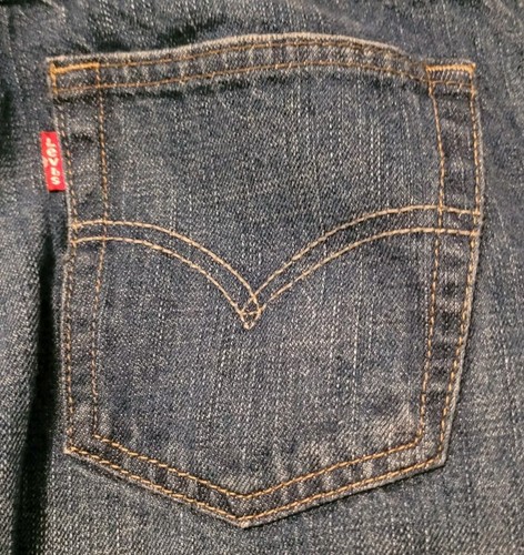 Levi's 527 Jeans Sz 14 Reg 27x27 Dark Blue Bootcut Button Zip Boot Cut Boys? - Picture 8 of 10
