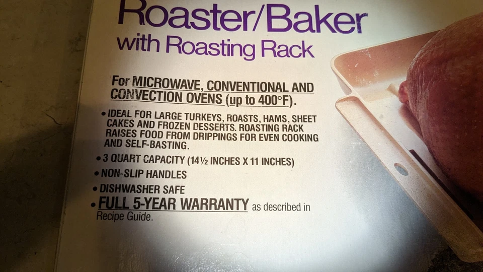 LittonWare Microwave Ovenware 3.75 Quart Roaster/Baker with Roasting Rack New - Image 3 of 4