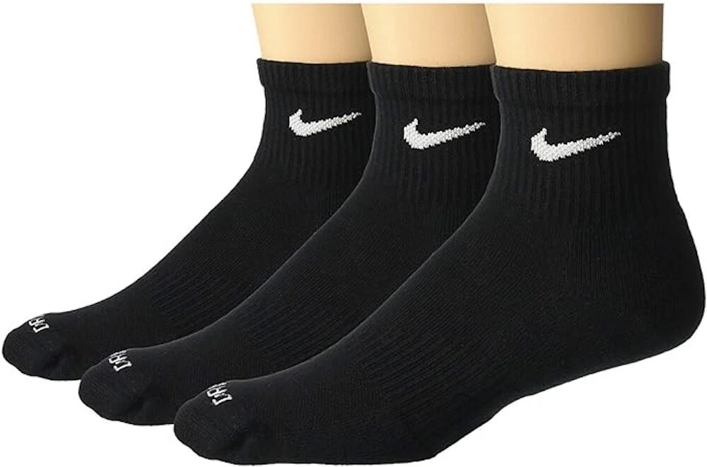 Nike Everyday Plus Cushion Ankle Socks 3-Pair Pack Men 8-12 Women 10- 13 NWT