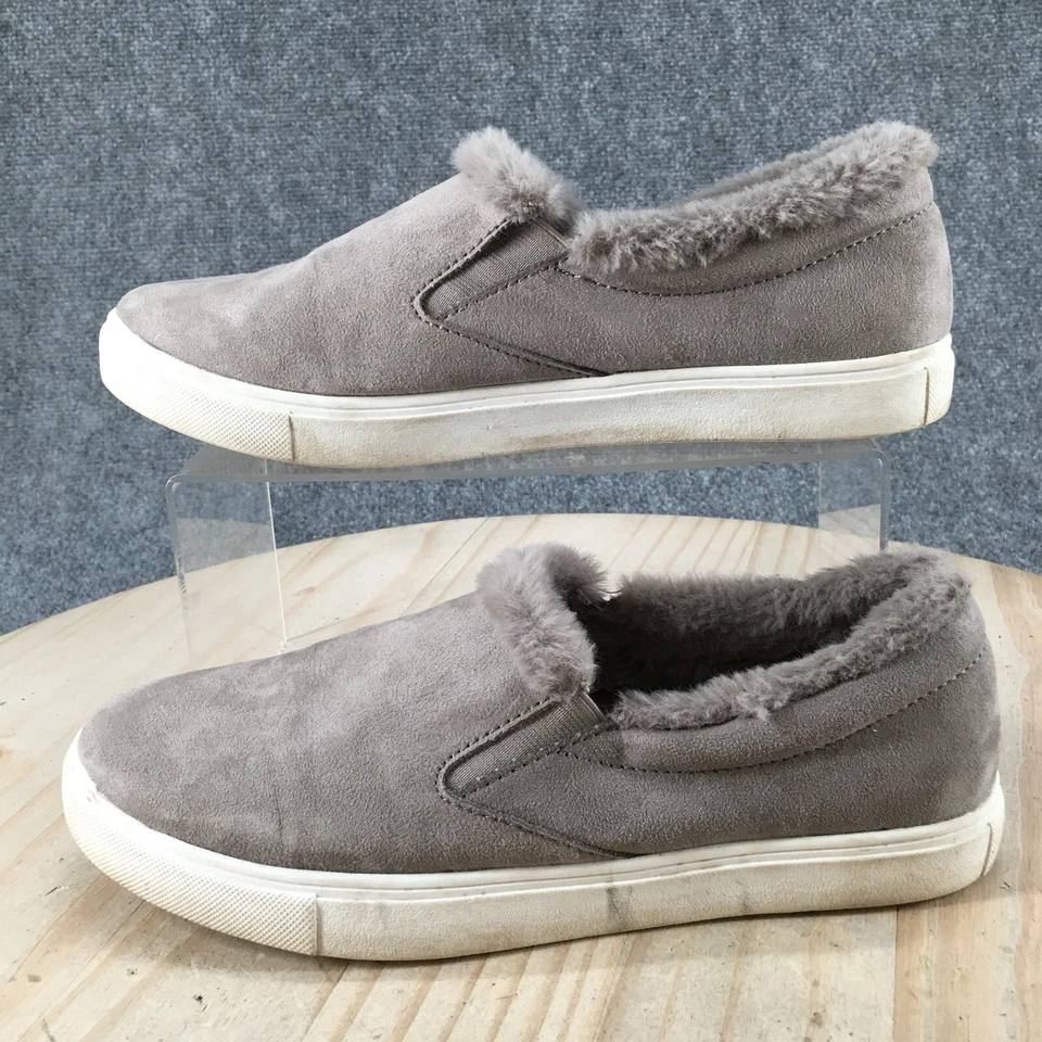 Zapatos sin cordones Brash para mujer 8,5 Devonne de piel gris imitación gamuza planos Foto 2 de 4