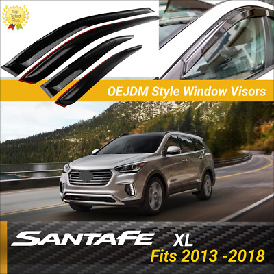 For Hyundai Santa Fe XL 2013-2018 OE Style Smoke Window Visor Vent Deflectors