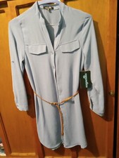 Women's sky blue medium Button dress