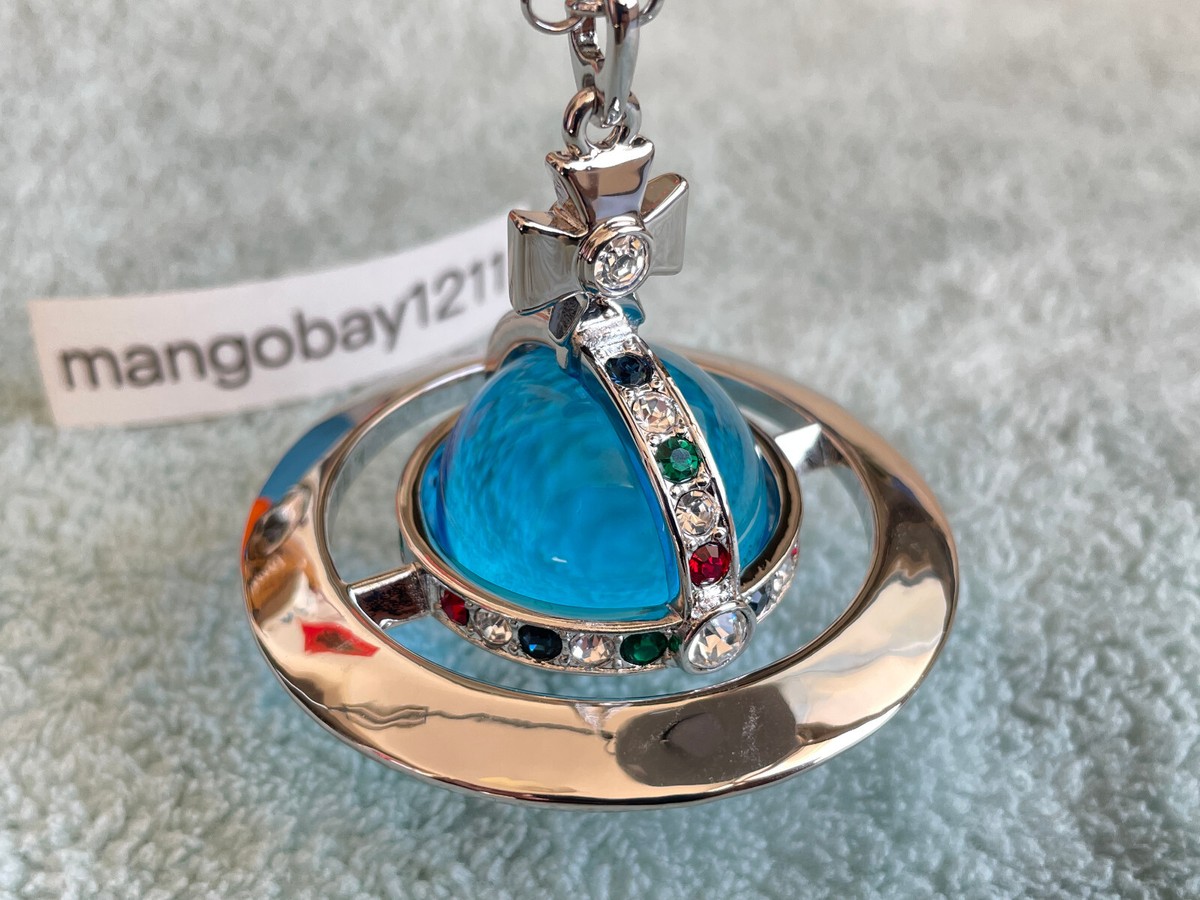Vivienne Westwood Silver Blue 3D Giant Orb Pendant Necklace | eBay