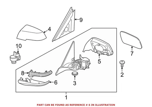 Genuine OEM Front Driver Left Lower Door Mirror Cover For BMW 320i 320i xDrive