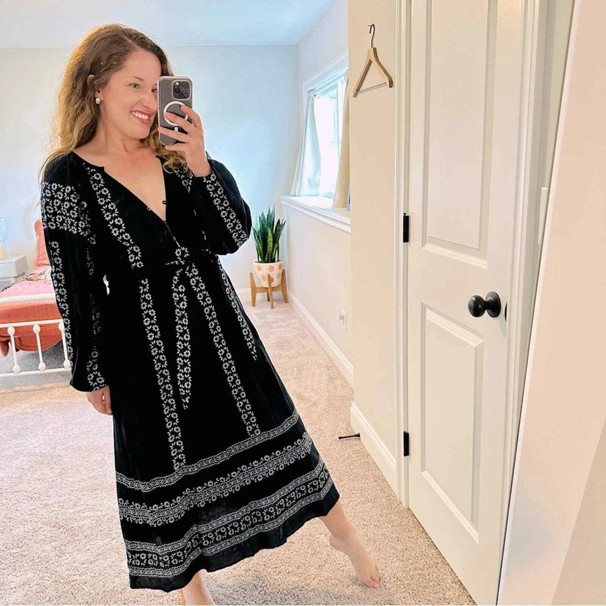 Embroidered cotton maxi clearance dress