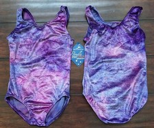NWT Motionwear Purple Velour Child Gymnastics 6X/7 Intermediate Child Leotard