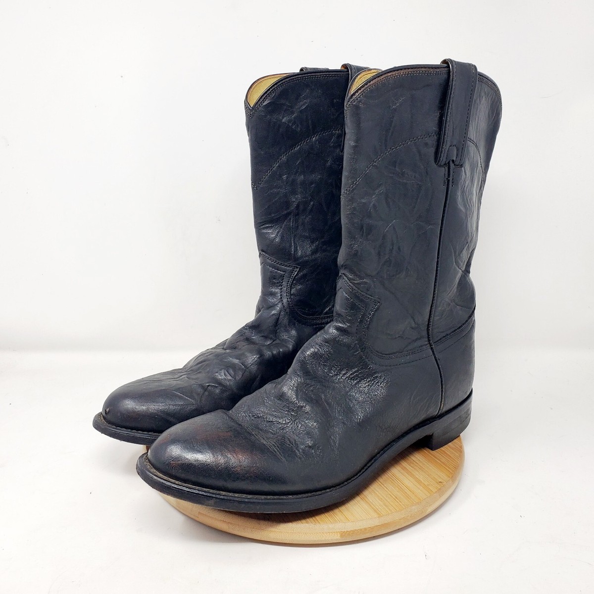 Justin black western cowboy boots 8.5D Justin Men main image 2