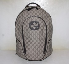Gucci Interlocking G Backpack GG Coated Canvas Medium Brown Beige 223705