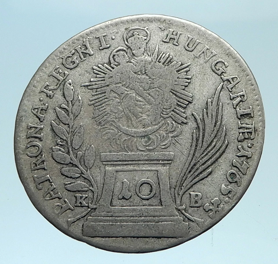 1765 AUSTRIAN STATE Marg of Burgau MARIA THERESIA Silver 10 Kreuzer Coin i78254 - Image 2 of 2