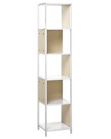 BüCherregal Stanregal BüRoregal 5 FäCher Weiß/Helles Holz Modern Bogota