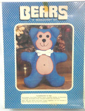 Vintage Trends Bears 10" Needlecraft Kit 4103 Blue Polka Dot Bear 1984 Sealed