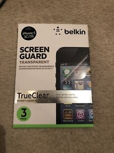 3 Belkin iPhone 5S/5C/5 protector de pantalla X/Protector Tru Claro
