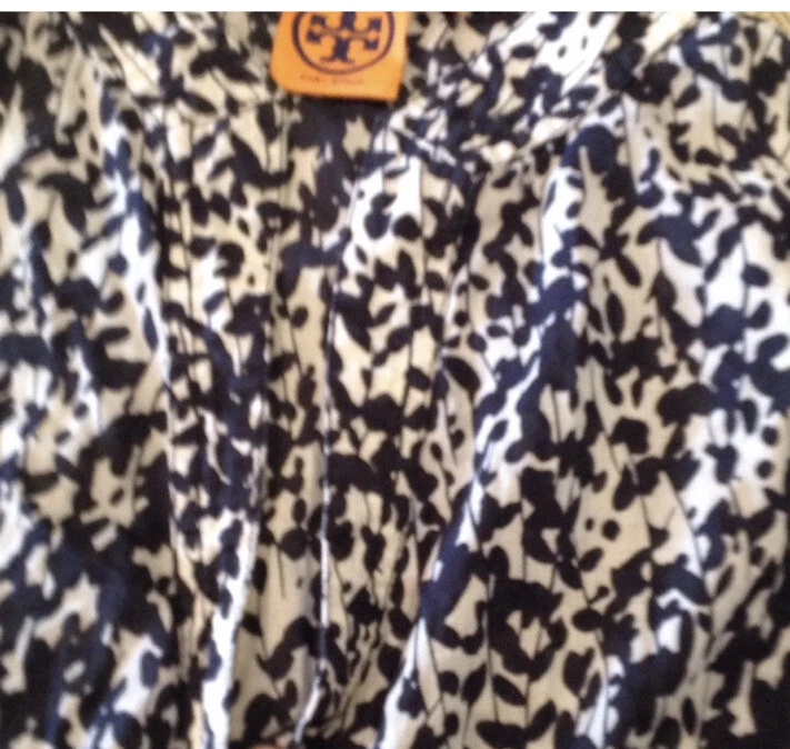 Abito copricostume da spiaggia Tory Burch blu navy manica lunga taglia 6! condizioni nuove