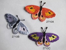  2710 Orange,Purple Peacock Butterfly Embroidery Iron On Applique Patch