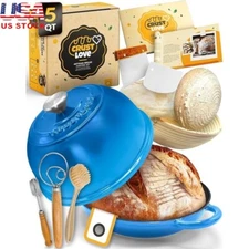 Dutch Oven Bread Baking Set Sourdough Tools Cast Iron Pan Bread Proofing Basket