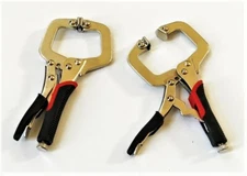 2 CAL-HAWK SUPER GRIP 6" LOCKING VISE C CLAMP PLIERS W/FLEX PADS WELDING BPL06RA