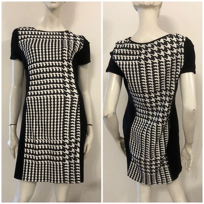 MARC CAIN MARCCAIN white black pattern dress dress size 6
