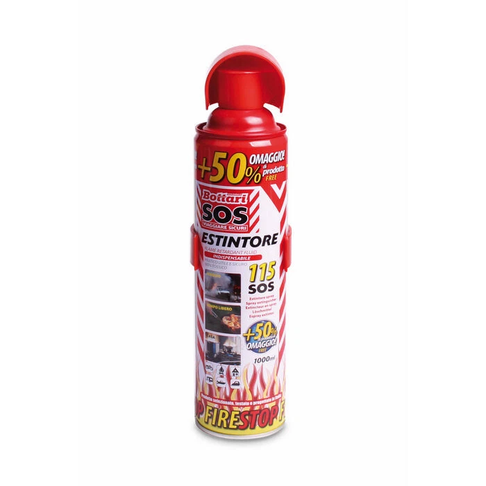 BOTTARI MINI ESTINTORE SPRAY 1000 ML 1 CHILO PER PICCOLI FUOCHI INCENDI