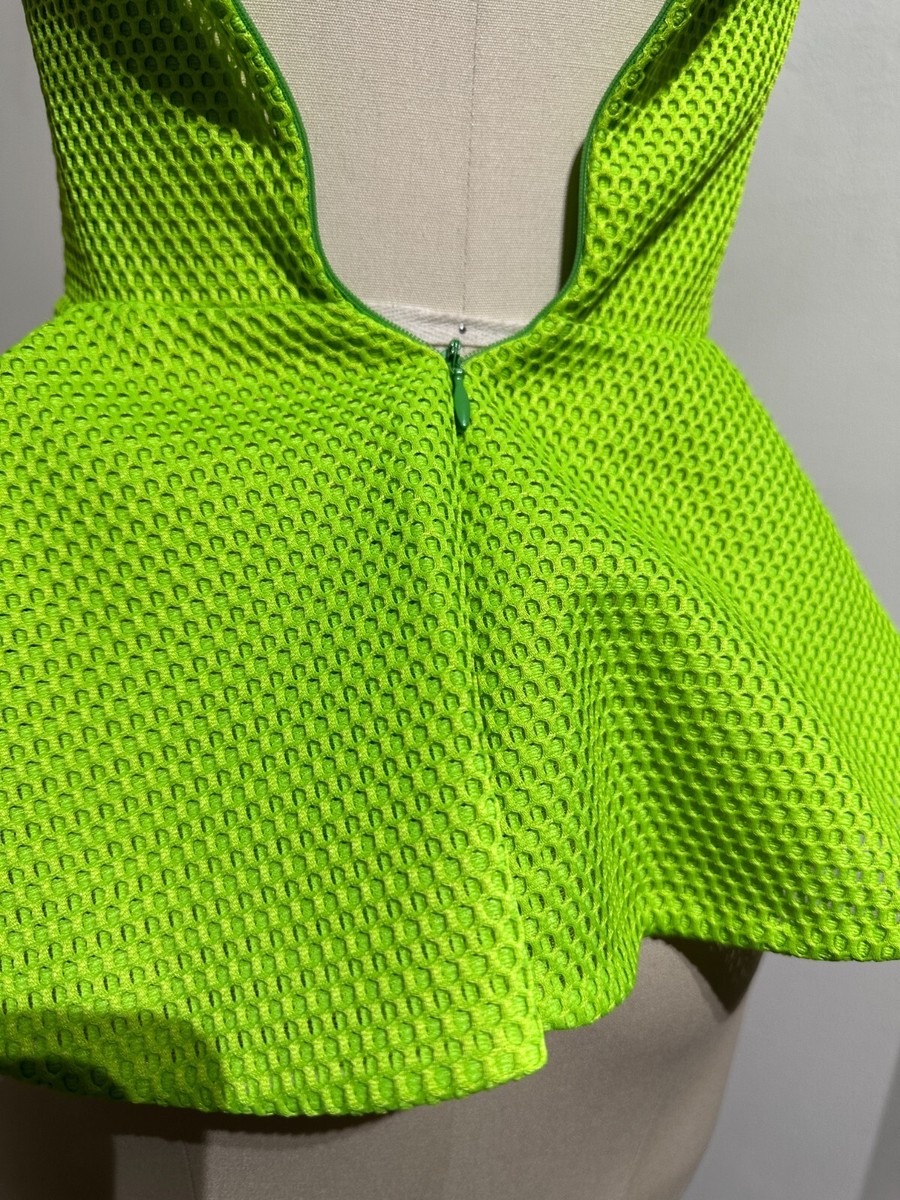 トップス hussein chalayan 03aw $1570 HUSSEIN CHALAYAN GREEN RUFFLES ZIPPER TOP XS | eBay