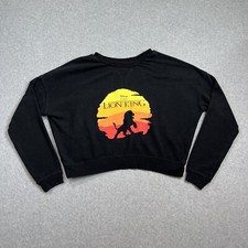Disney The Lion King Black Cropped Sweatshirt Sunset Size Medium Womens