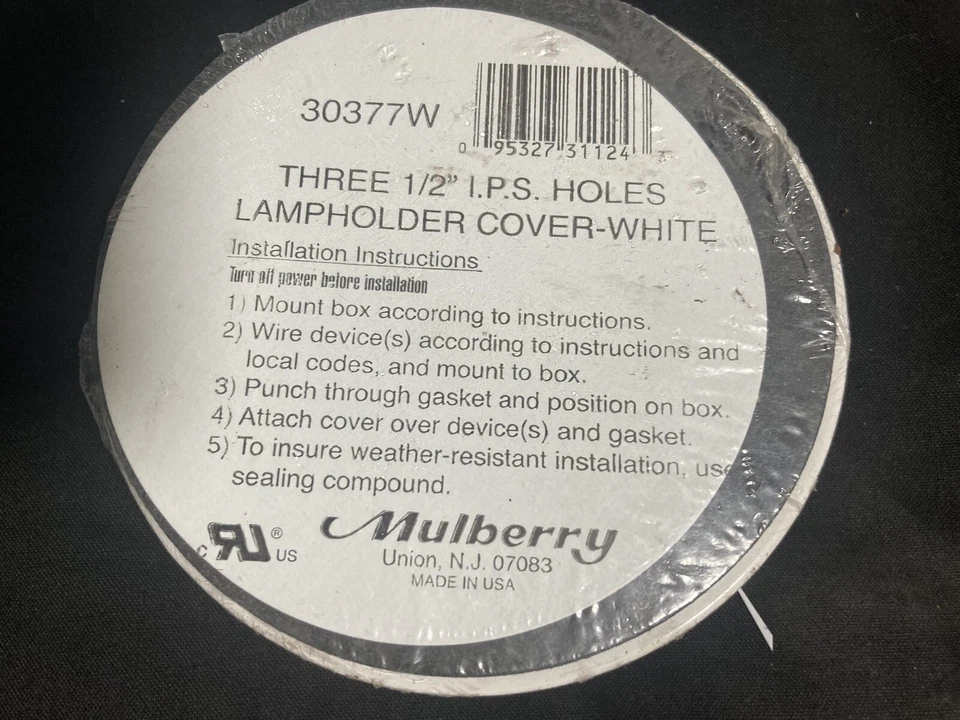 Mulberry Three 1/2 Ips Holes Lamp holder Cover White 30377W See Notes - Image 3 of 4