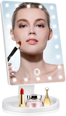 Lighted Makeup Mirror Vanity Mirror w LED Lights Makeup Travel Mirror BATTERY OP