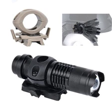 Tactical Helmet Mini Flashlight Telescopic Zoom Hunting FAST Helmet Lamp Light 