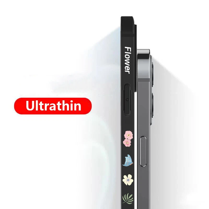 Phone Case For iPhone 16 15 Pro Max 14 13 12 11 8 XS Silicone Flowers Slim Cover Phone Case For iPhone 16 15 Pro Max 14 13 12 11 8 XS Silicone Flowers Slim Cover