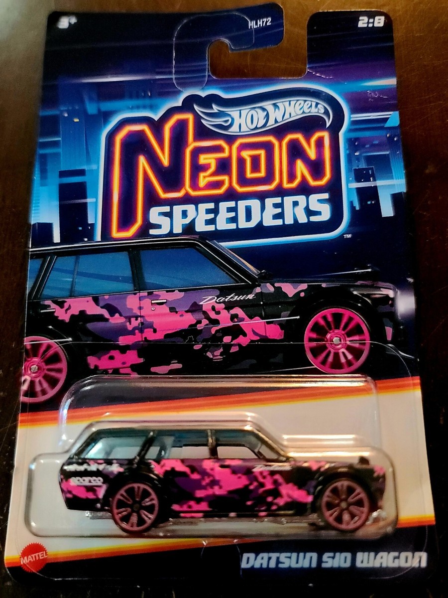 Hot Wheels 2024 Neon Speeders Datsun 510 Wagon Black #2/10 (Lot of