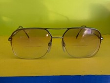 Vintage Luxottica Eyeglasses Silver Tone Aviator Avant Garde Italy 140-56-16