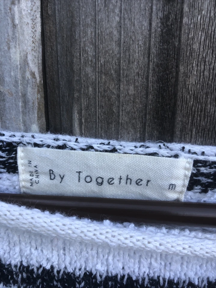 By Together Striped Pullover Knit Sweater Medium - Image 2 of 3