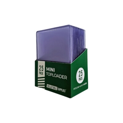Mini Size Top Loaders 2 3/8'' x 3 1/4'' Toploaders for Cards or Stickers - 25 Pack