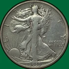 1918-D Walking Liberty Half Dollar Choice Very Fine VF+ Coin Old Cleaning #32862