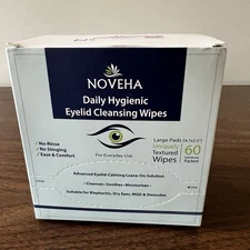 NOVEHA Eyelid & Lash Wipes. Itchy, Dry Eyes, Styes & Blepharitis, Demodex 50ct