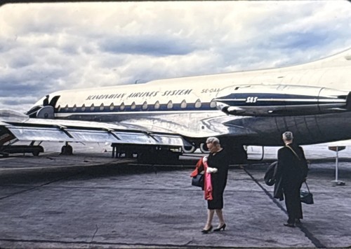 1960 SAS Caravelle SE-DAA Eskil Viking Scandinavian Airlines Original Slide