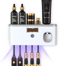 CPOTAM Wall Mounted Toothbrush Holder with Toothpaste Dispenser Electric Toothbr