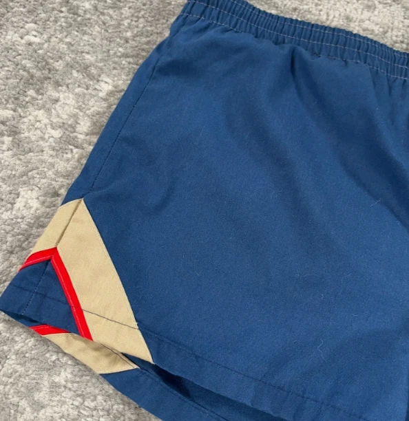 Bañador Vintage Para Hombre 34 Azul Beige Forrado Cordón Años 70 Hecho en EE. UU. Foto 2 de 4