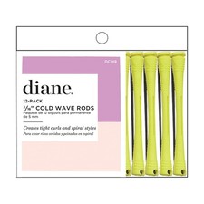 Diane Cold Wave Perm Rods, 12 Pack- G Long Yellow 3/16"