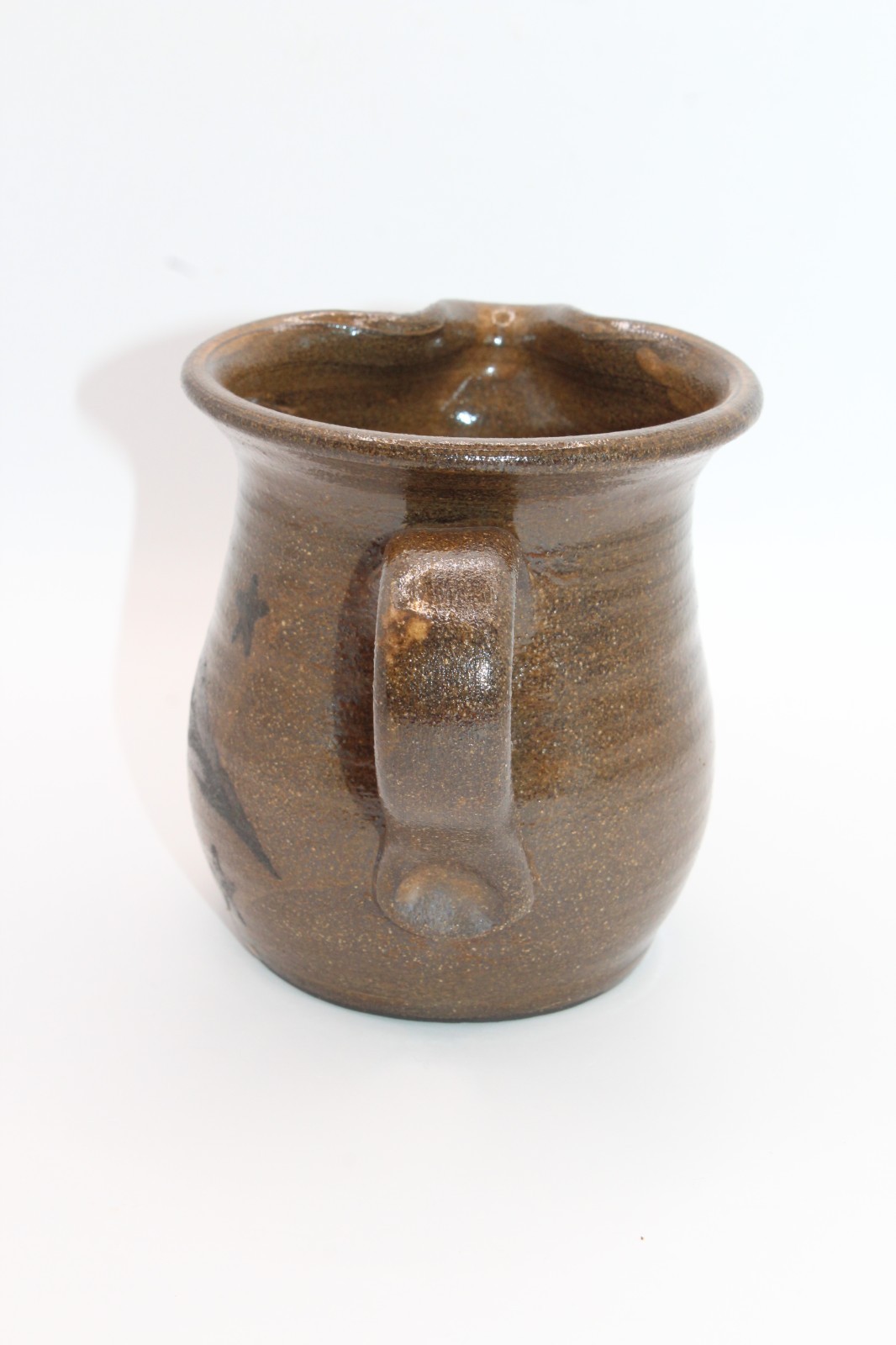 Liberty Pottery Roscoe Village OH Stoneware w/ Crow Design Pitcher 2006 Becky  