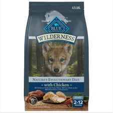 Blue Buffalo Puppy Dry Dog Food plus Wholesome Grains with Chicken - 4.5lbs